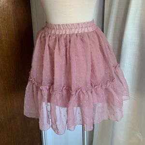 Rust Pink Skirt. Elastic Waist Band